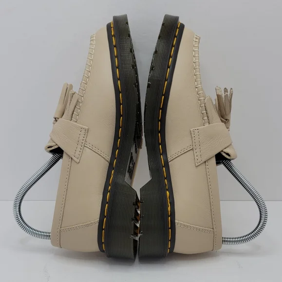 Dr. Martens | Adrian beige tan leather chunky tassel loafer shoes | WMS 7 - Picture 9 of 11